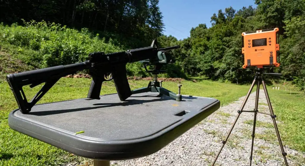 223 Remington rifle at the shooting range