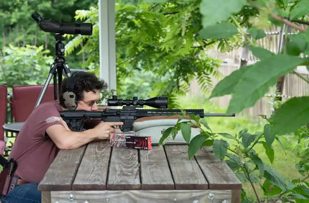 Oleg, the author, firing 224 Valkyrie at a shooting range