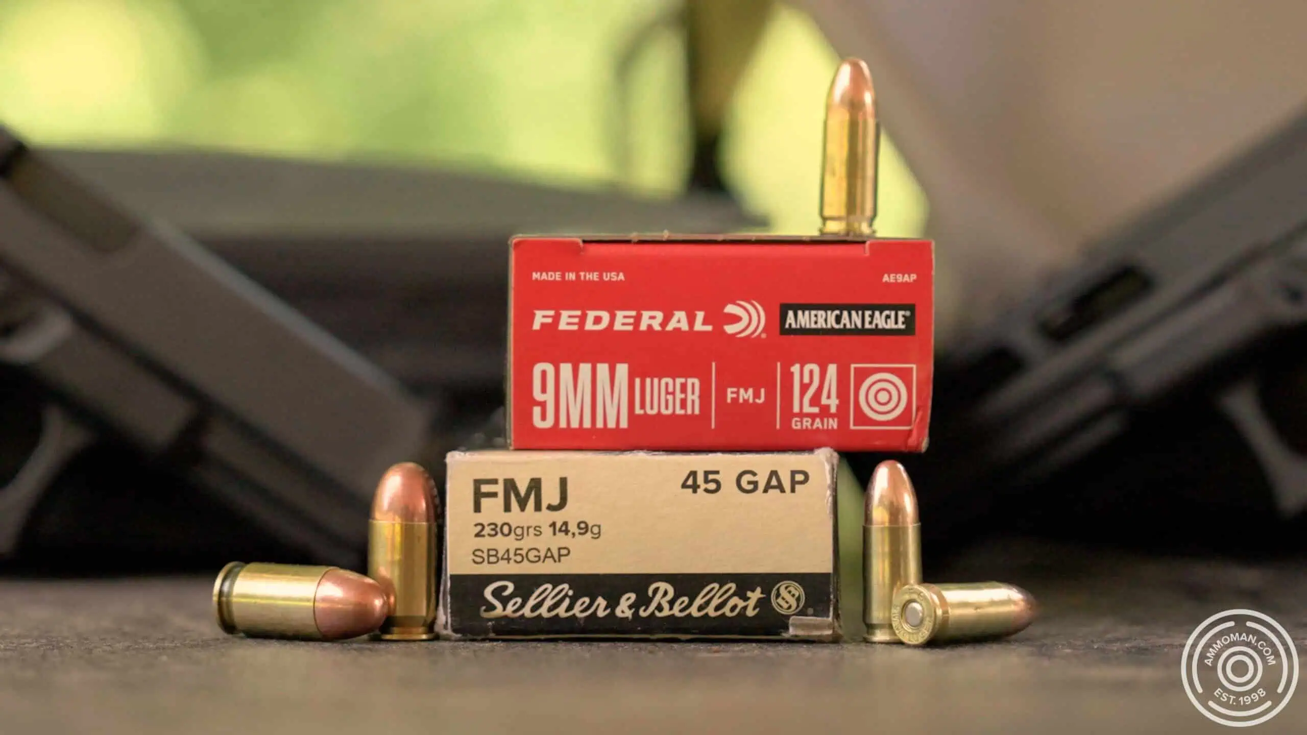 9mm and 45 GAP ammo 9mm ammo and 45 GAP ammunition at the shooting range