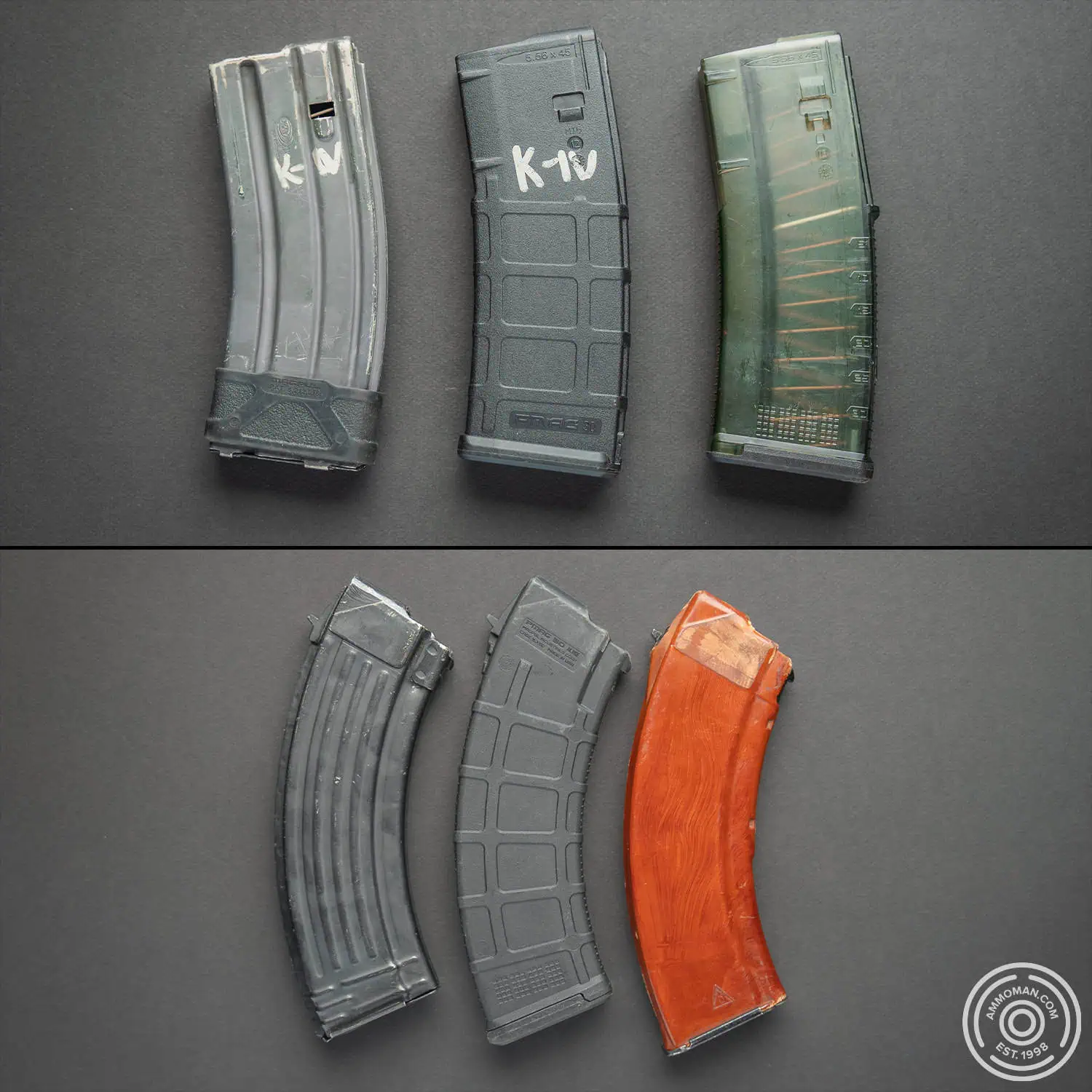 (Top) 5.56x45 magazines (Bottom) 7.62x39 magazines