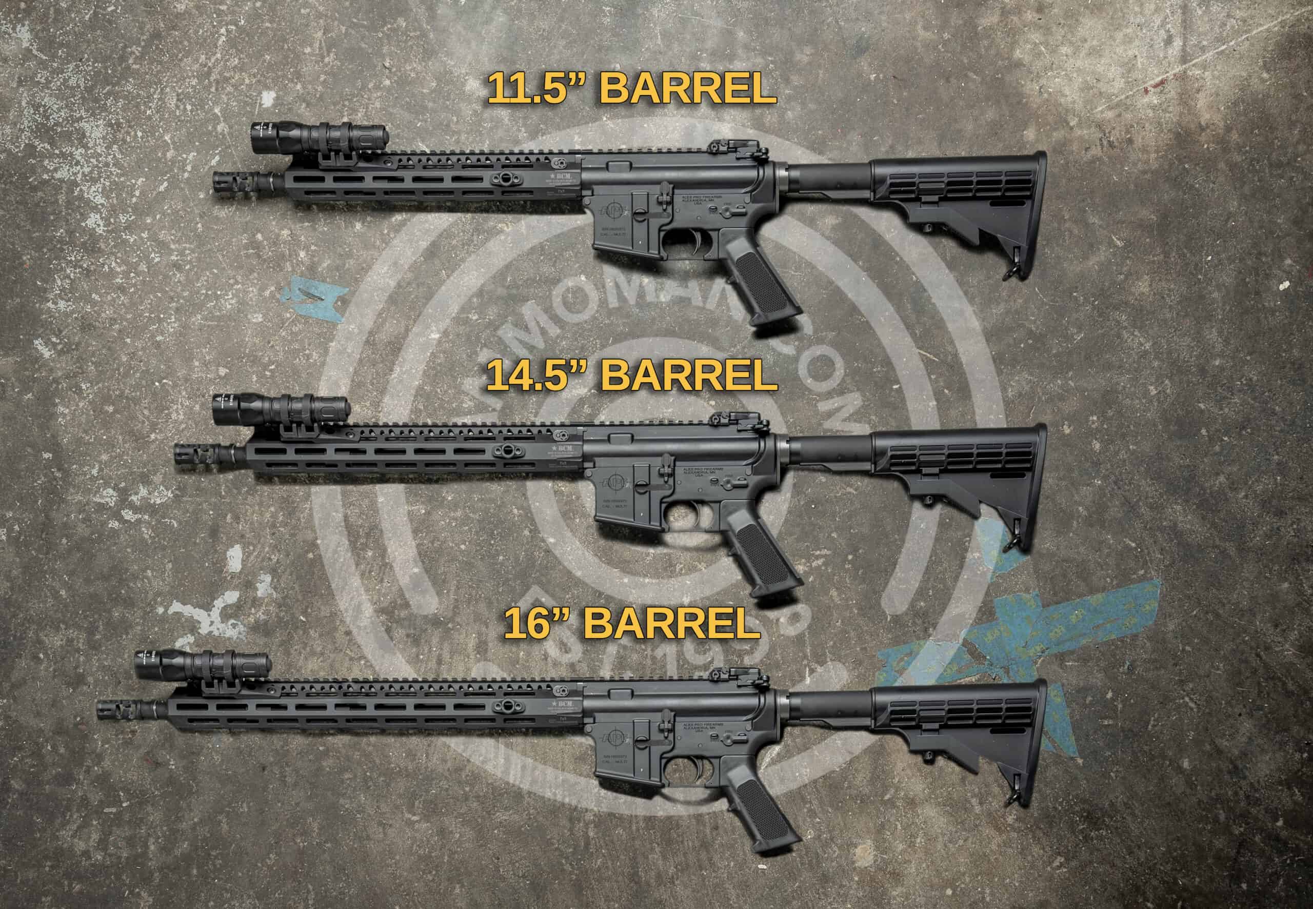 Various barrel lengths for 5.56.