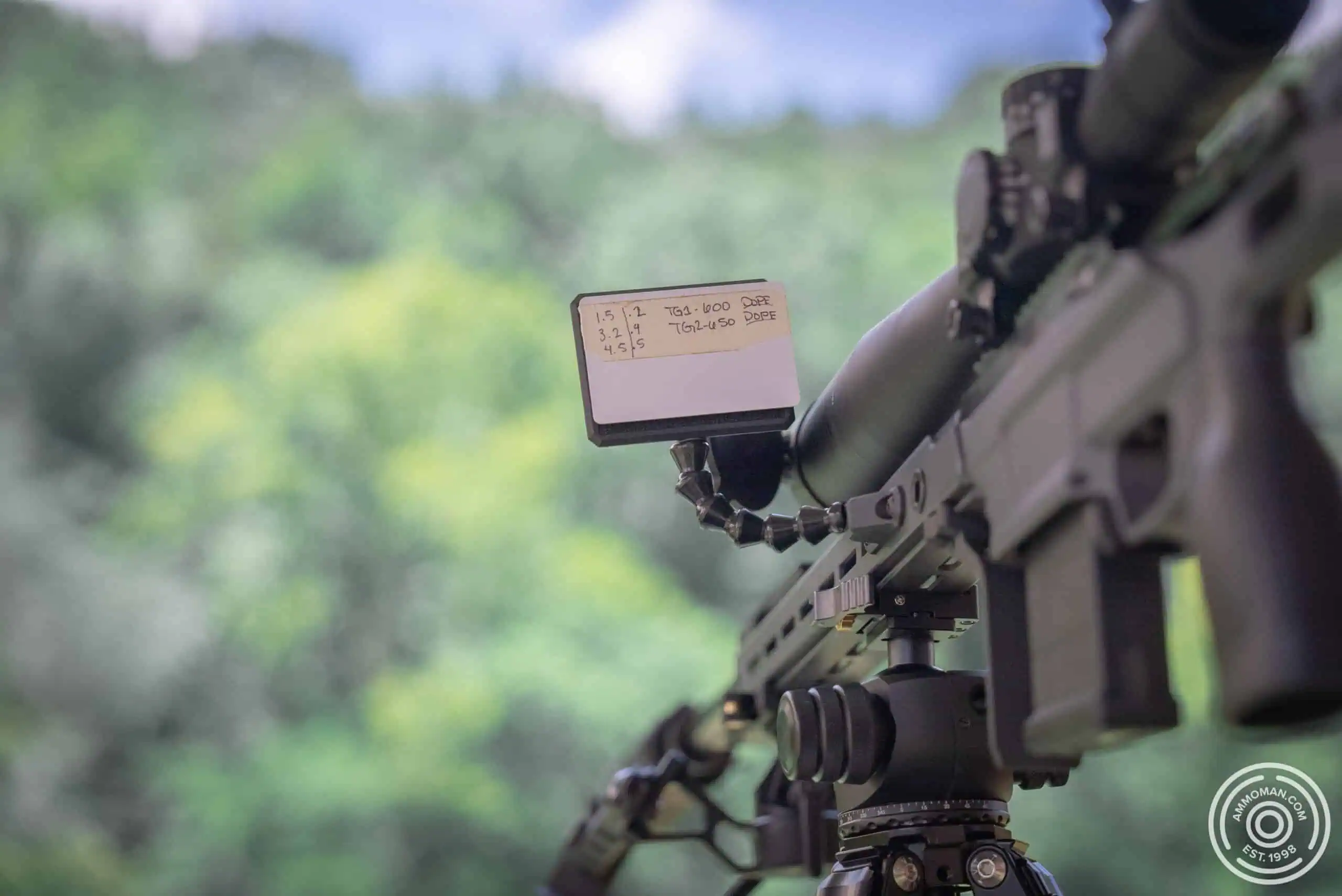 Competition DOPE setup on rifle.