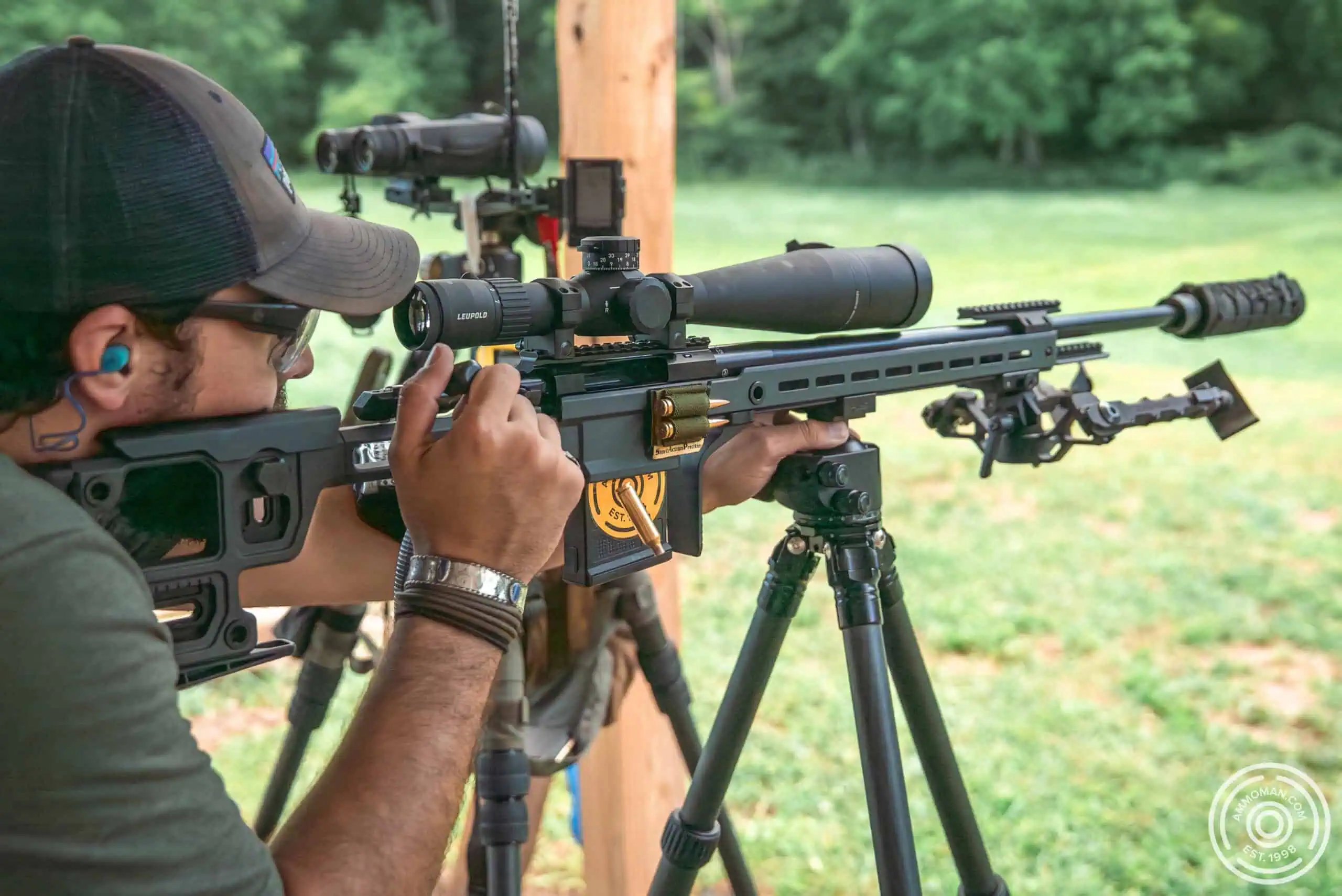 Shooting a precision rifle from a tripod