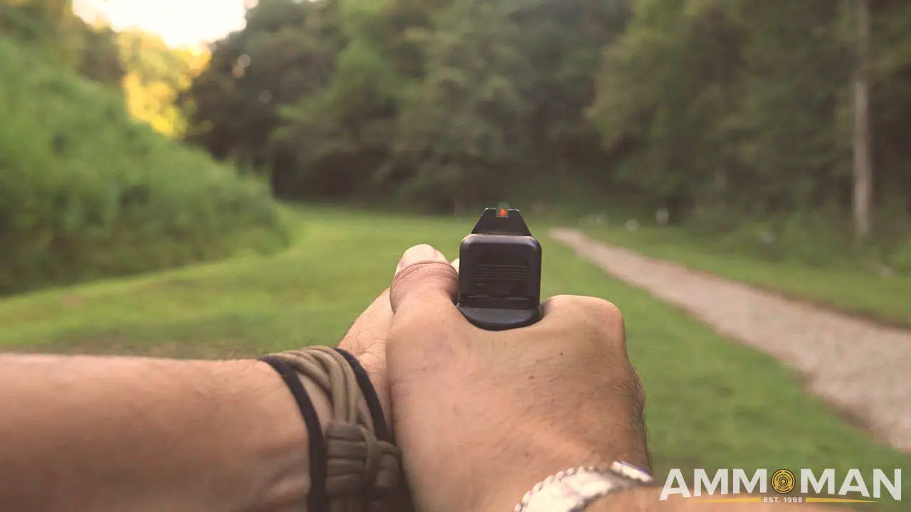 Shooting iron sights at 60 yards.