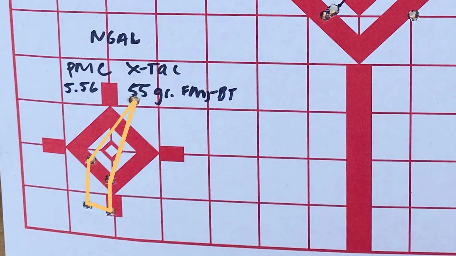 5-shot group with PMC 55 Gr. 5.56x45 ammo from STAG-15 and SomoGear NGAL.