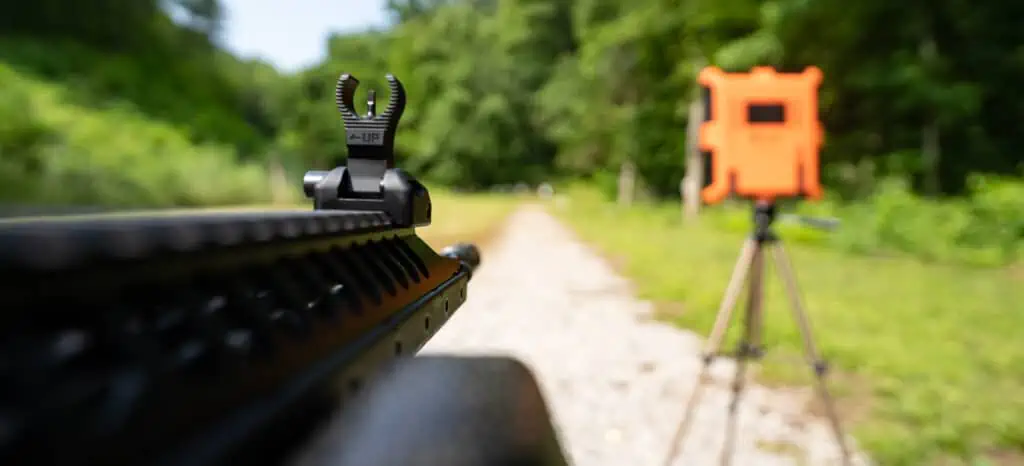 Looking downrange with a 6.8 SPC rifle