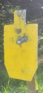 The steel target used at the range as part of our Tela Impex 7.62x39 testing