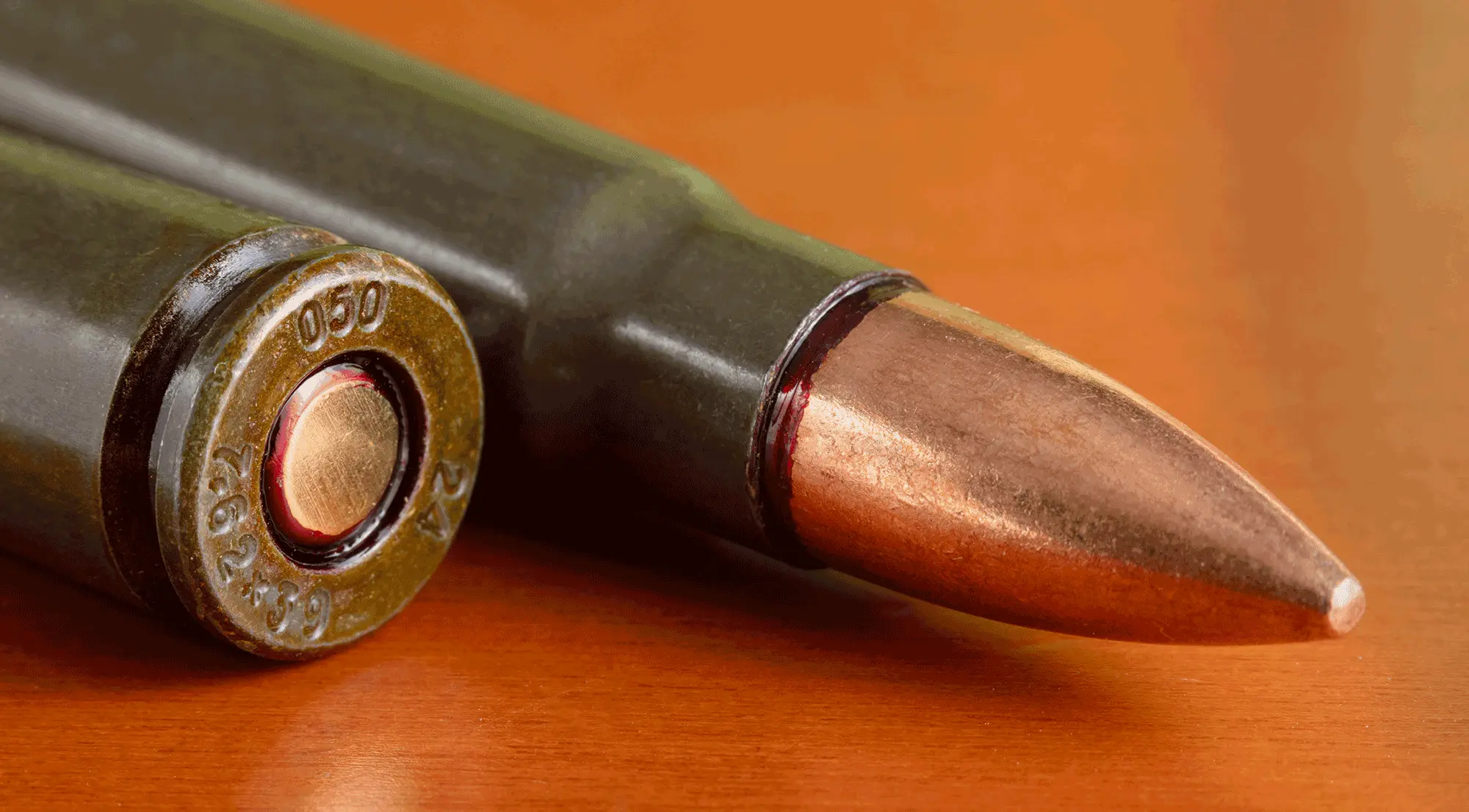 Close up of the loaded bullet in Tela Impex ammo