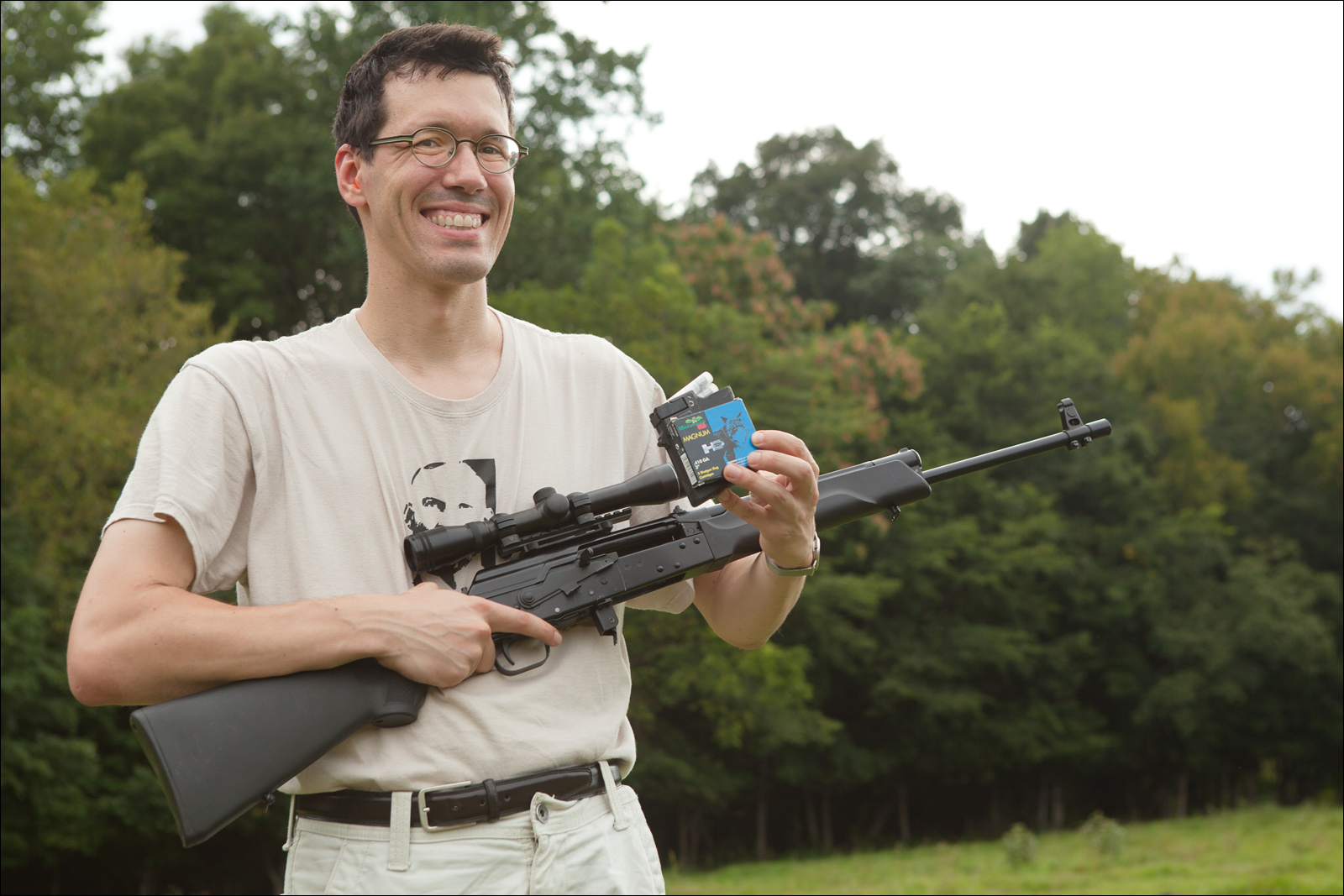 Oleg with Saiga shotgun Oleg, the author, with a Saiga 410 shotgun
