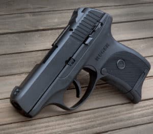 A side view of the Ruger LC380 compact pistol